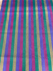 Multi Color Striped Pattern Moiré Fabric By The Yard – Luxurious Silk  For Interior Design & Special Sewing Projects. / 22 inches - 50 cm Width.