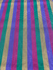 Multi Color Striped Pattern Moiré Fabric By The Yard – Luxurious Silk  For Interior Design & Special Sewing Projects. / 22 inches - 50 cm Width.