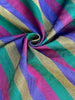 Multi Color Striped Pattern Moiré Fabric By The Yard – Luxurious Silk  For Interior Design & Special Sewing Projects. / 22 inches - 50 cm Width.