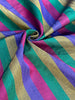 Multi Color Striped Pattern Moiré Fabric By The Yard – Luxurious Silk  For Interior Design & Special Sewing Projects. / 22 inches - 50 cm Width.