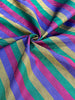Multi Color Striped Pattern Moiré Fabric By The Yard – Luxurious Silk  For Interior Design & Special Sewing Projects. / 22 inches - 50 cm Width.