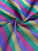 Multi Color Striped Pattern Moiré Fabric By The Yard – Luxurious Silk  For Interior Design & Special Sewing Projects. / 22 inches - 50 cm Width.