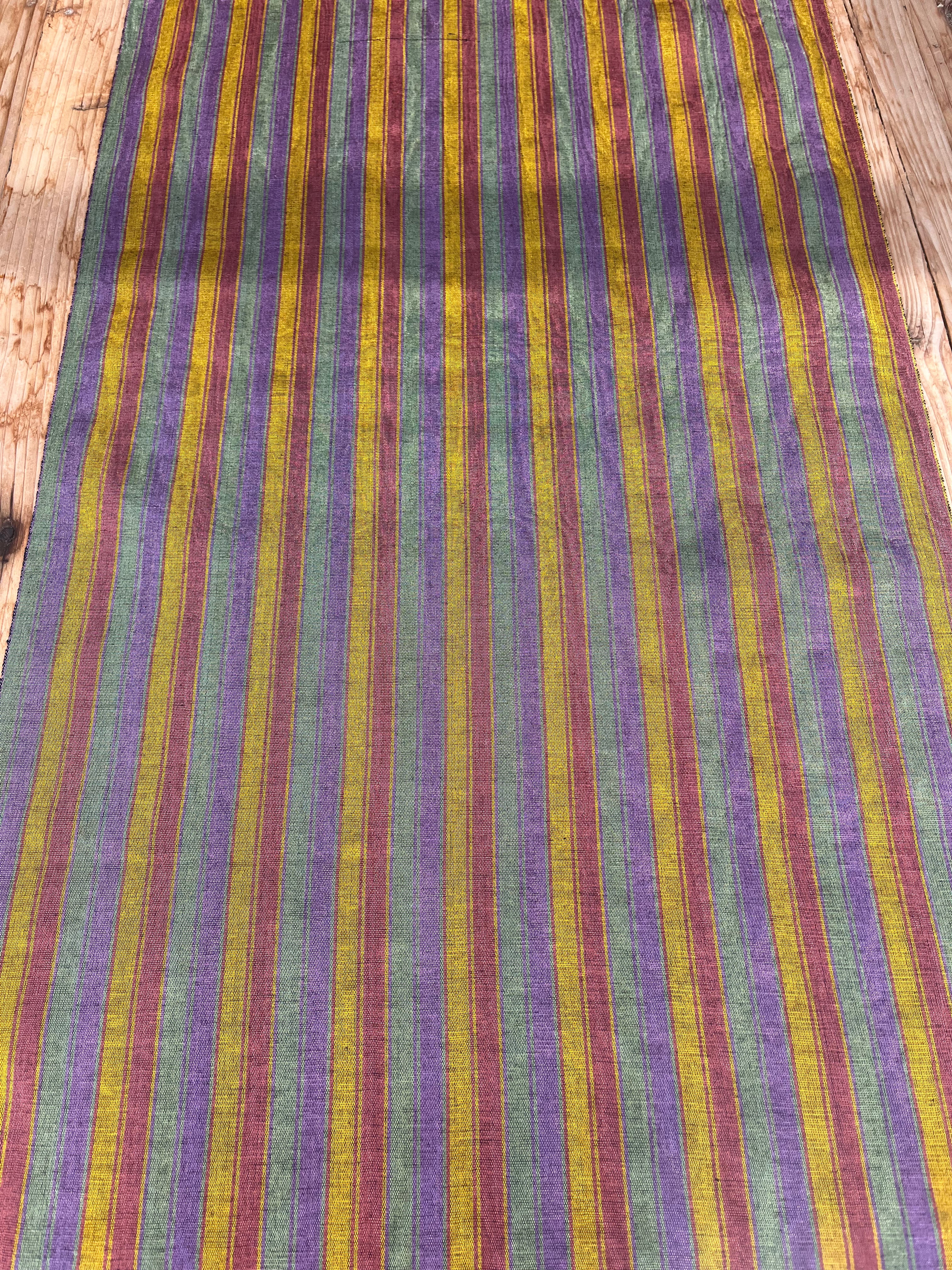 Multi Color Striped Pattern Moiré Fabric By The Yard – Luxurious Silk  For Interior Design & Special Sewing Projects. / 22 inches - 50 cm Width.