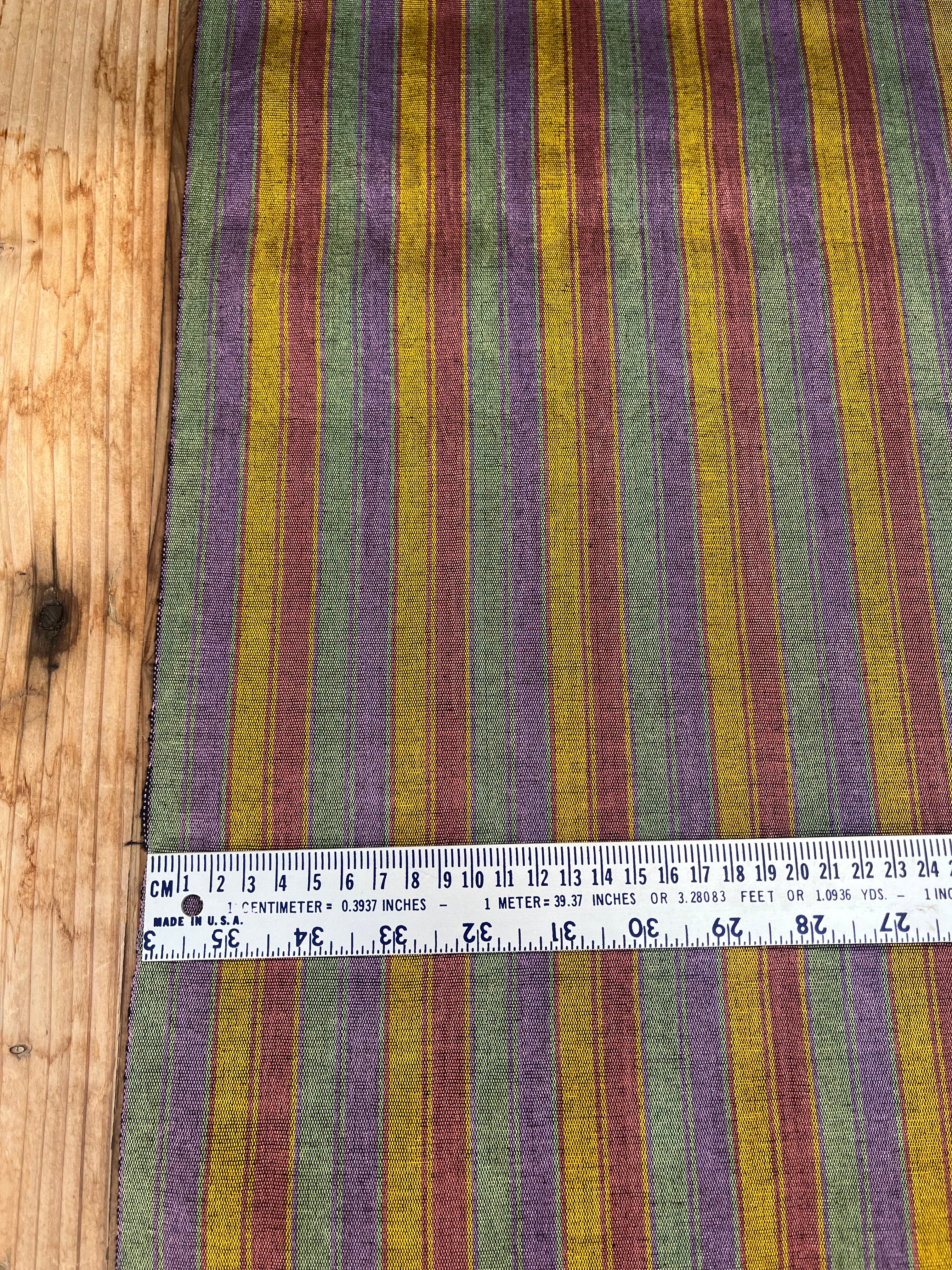 Multi Color Striped Pattern Moiré Fabric By The Yard – Luxurious Silk  For Interior Design & Special Sewing Projects. / 22 inches - 50 cm Width.