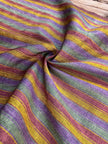 Multi Color Striped Pattern Moiré Fabric By The Yard – Luxurious Silk  For Interior Design & Special Sewing Projects. / 22 inches - 50 cm Width.