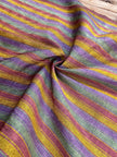 Multi Color Striped Pattern Moiré Fabric By The Yard – Luxurious Silk  For Interior Design & Special Sewing Projects. / 22 inches - 50 cm Width.
