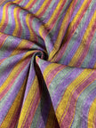 Multi Color Striped Pattern Moiré Fabric By The Yard – Luxurious Silk  For Interior Design & Special Sewing Projects. / 22 inches - 50 cm Width.