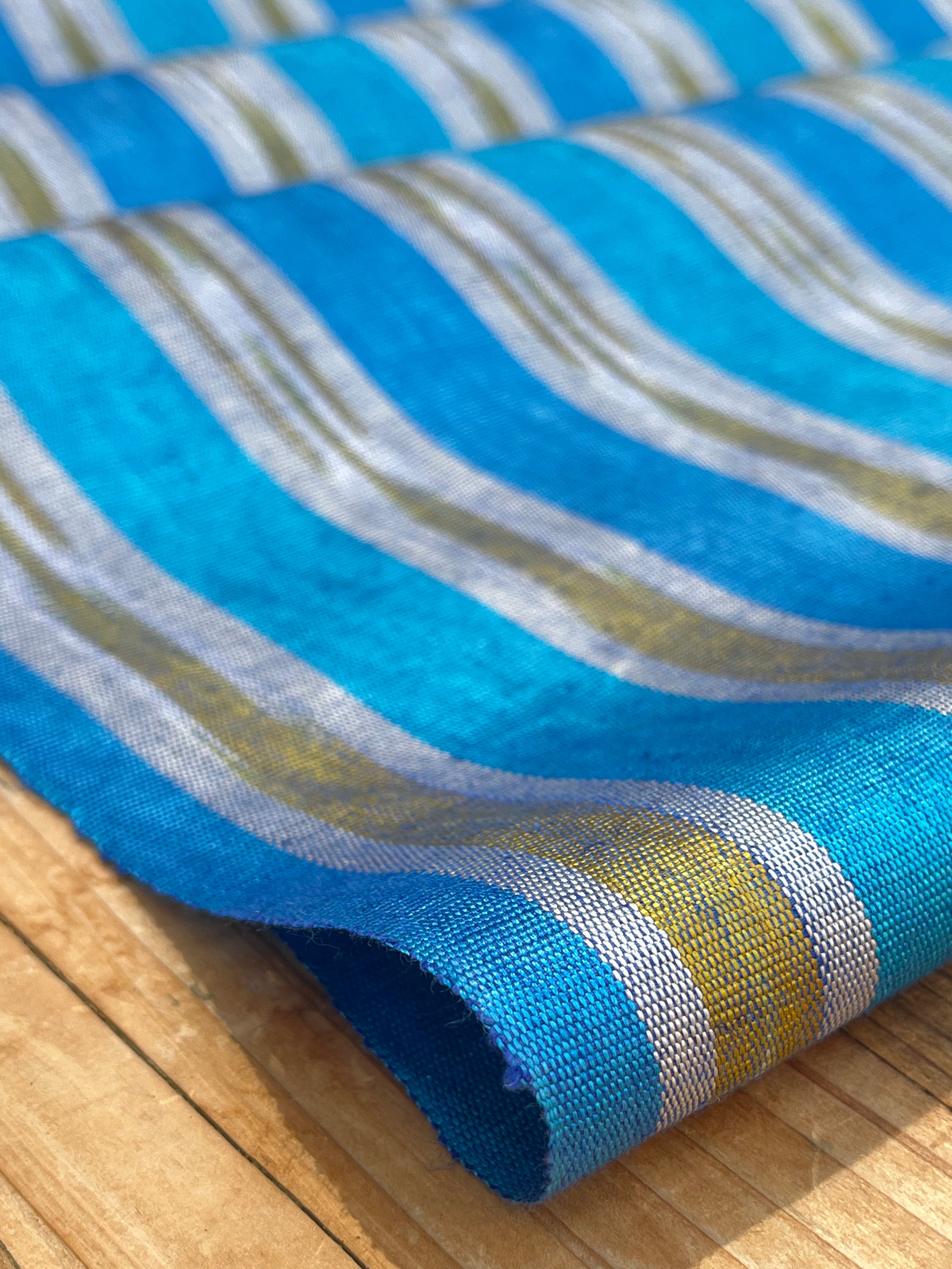 Multi Color Striped Pattern Moiré Fabric By The Yard – Luxurious Silk ...
