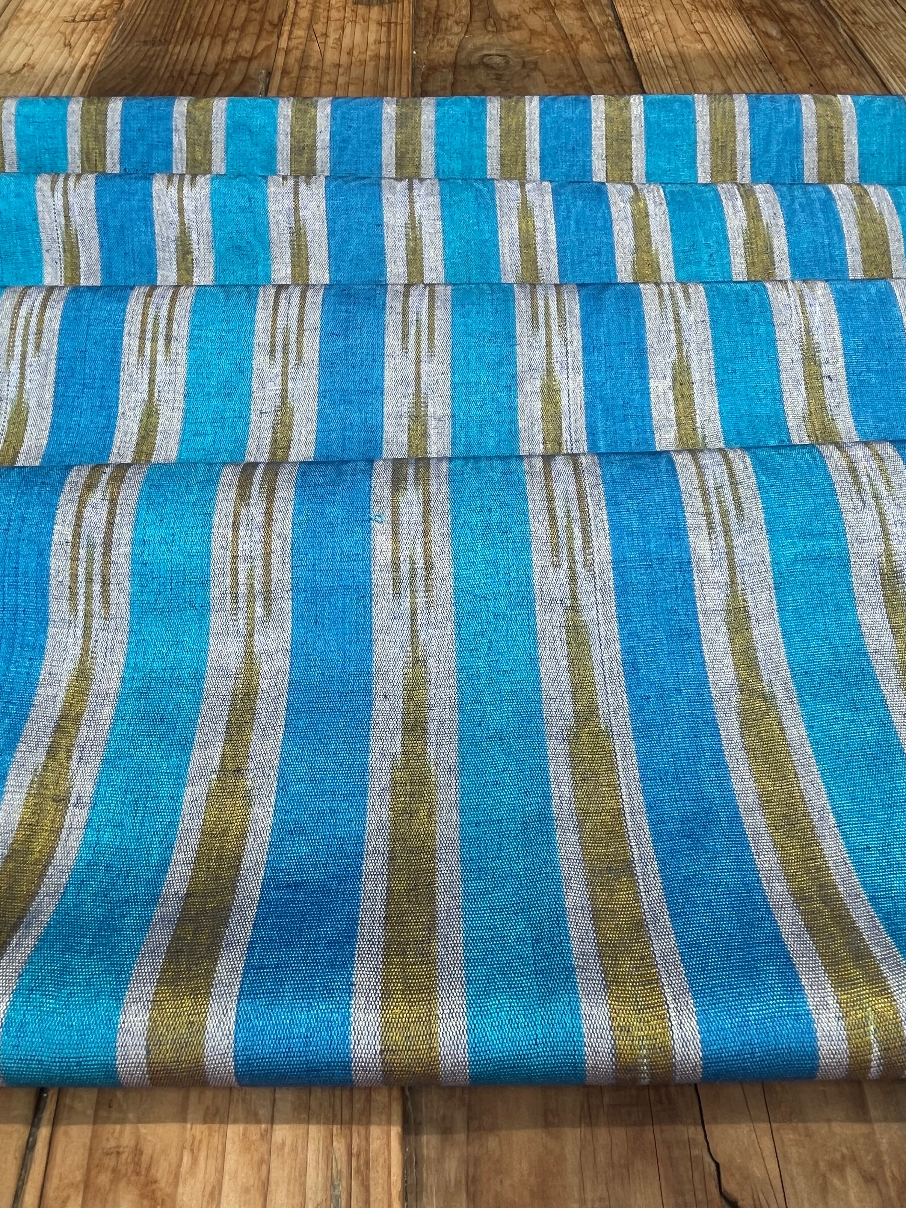 Multi Color Striped Pattern Moiré Fabric By The Yard – Luxurious Silk ...
