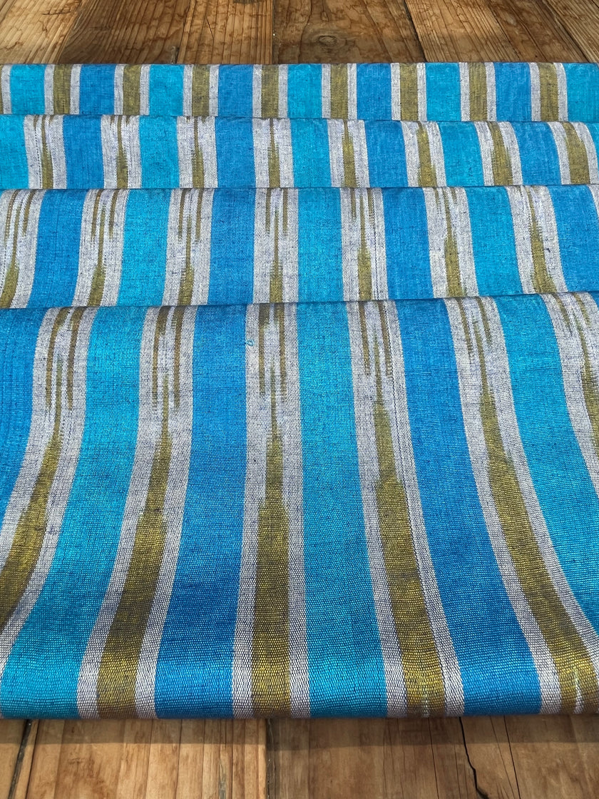 Multi Color Striped Pattern Moiré Fabric By The Yard – Luxurious Silk  For Interior Design & Special Sewing Projects. / 22 inches - 50 cm Width.