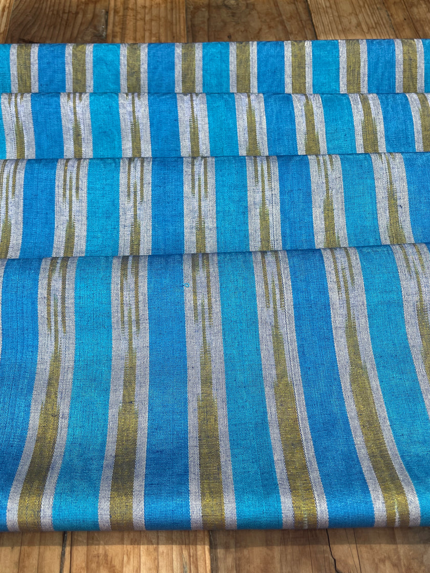 Multi Color Striped Pattern Moiré Fabric By The Yard – Luxurious Silk  For Interior Design & Special Sewing Projects. / 22 inches - 50 cm Width.