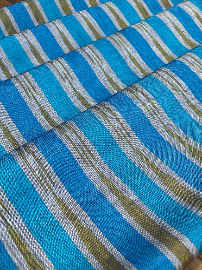 Multi Color Striped Pattern Moiré Fabric By The Yard – Luxurious Silk  For Interior Design & Special Sewing Projects. / 22 inches - 50 cm Width.