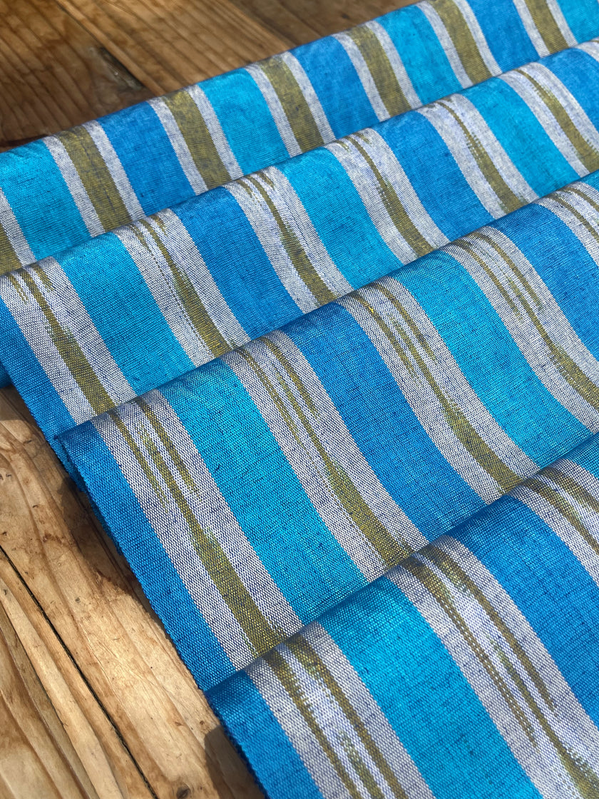 Multi Color Striped Pattern Moiré Fabric By The Yard – Luxurious Silk  For Interior Design & Special Sewing Projects. / 22 inches - 50 cm Width.