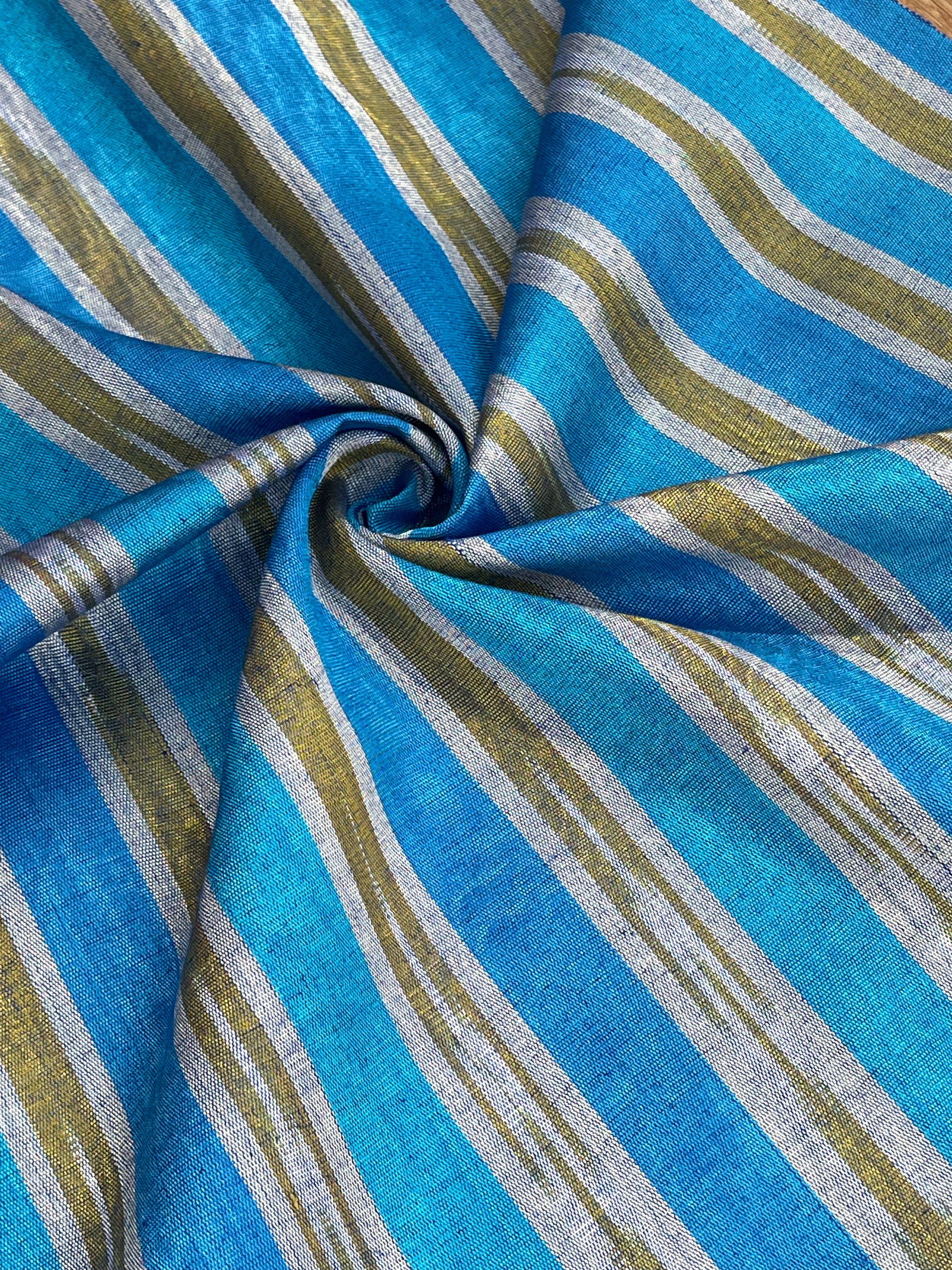 Multi Color Striped Pattern Moiré Fabric By The Yard – Luxurious Silk ...