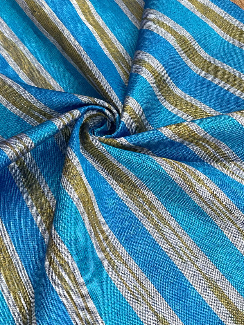 Multi Color Striped Pattern Moiré Fabric By The Yard – Luxurious Silk  For Interior Design & Special Sewing Projects. / 22 inches - 50 cm Width.