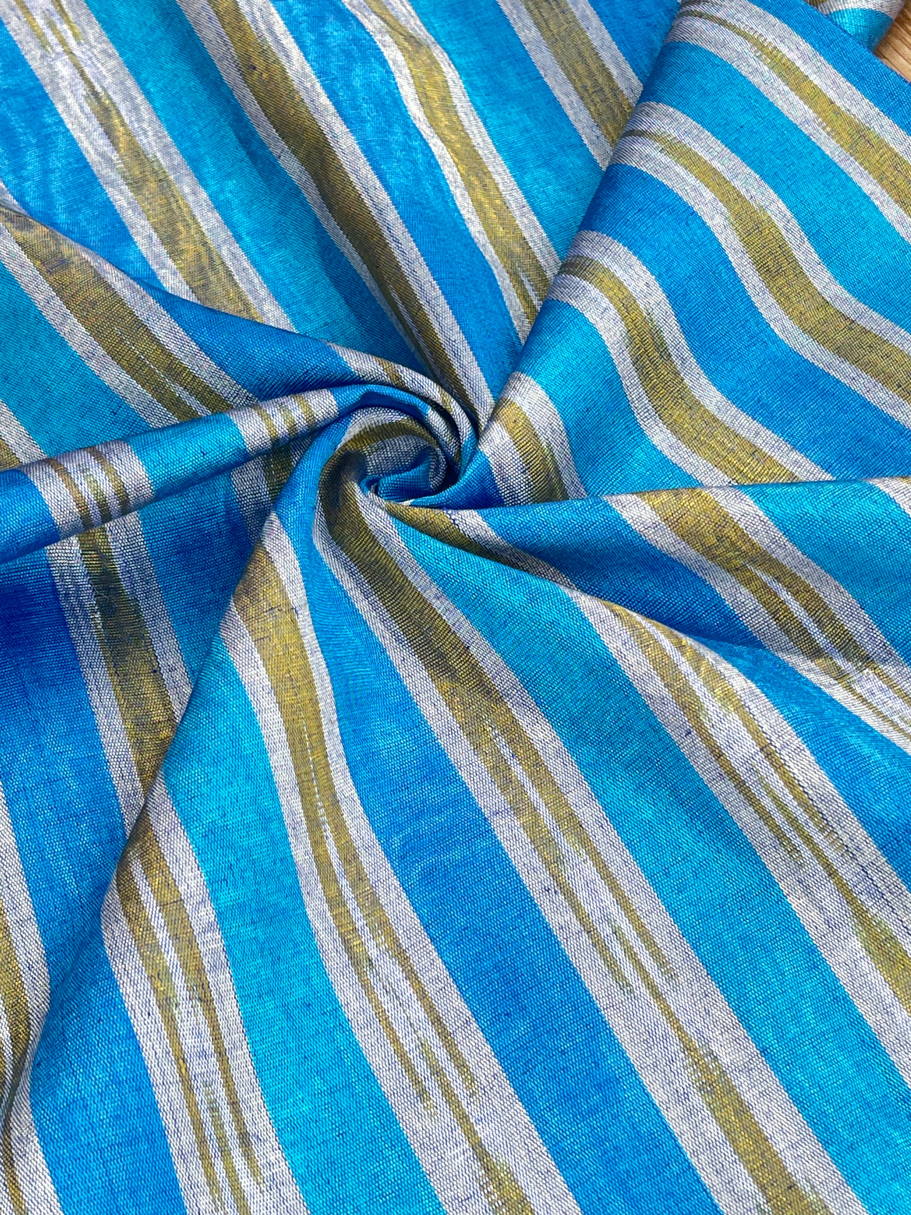 Multi Color Striped Pattern Moiré Fabric By The Yard – Luxurious Silk ...