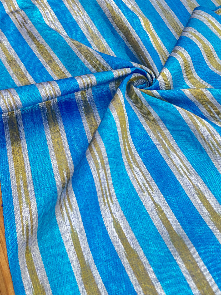 Multi Color Striped Pattern Moiré Fabric By The Yard – Luxurious Silk  For Interior Design & Special Sewing Projects. / 22 inches - 50 cm Width.