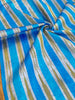 Multi Color Striped Pattern Moiré Fabric By The Yard – Luxurious Silk  For Interior Design & Special Sewing Projects. / 22 inches - 50 cm Width.
