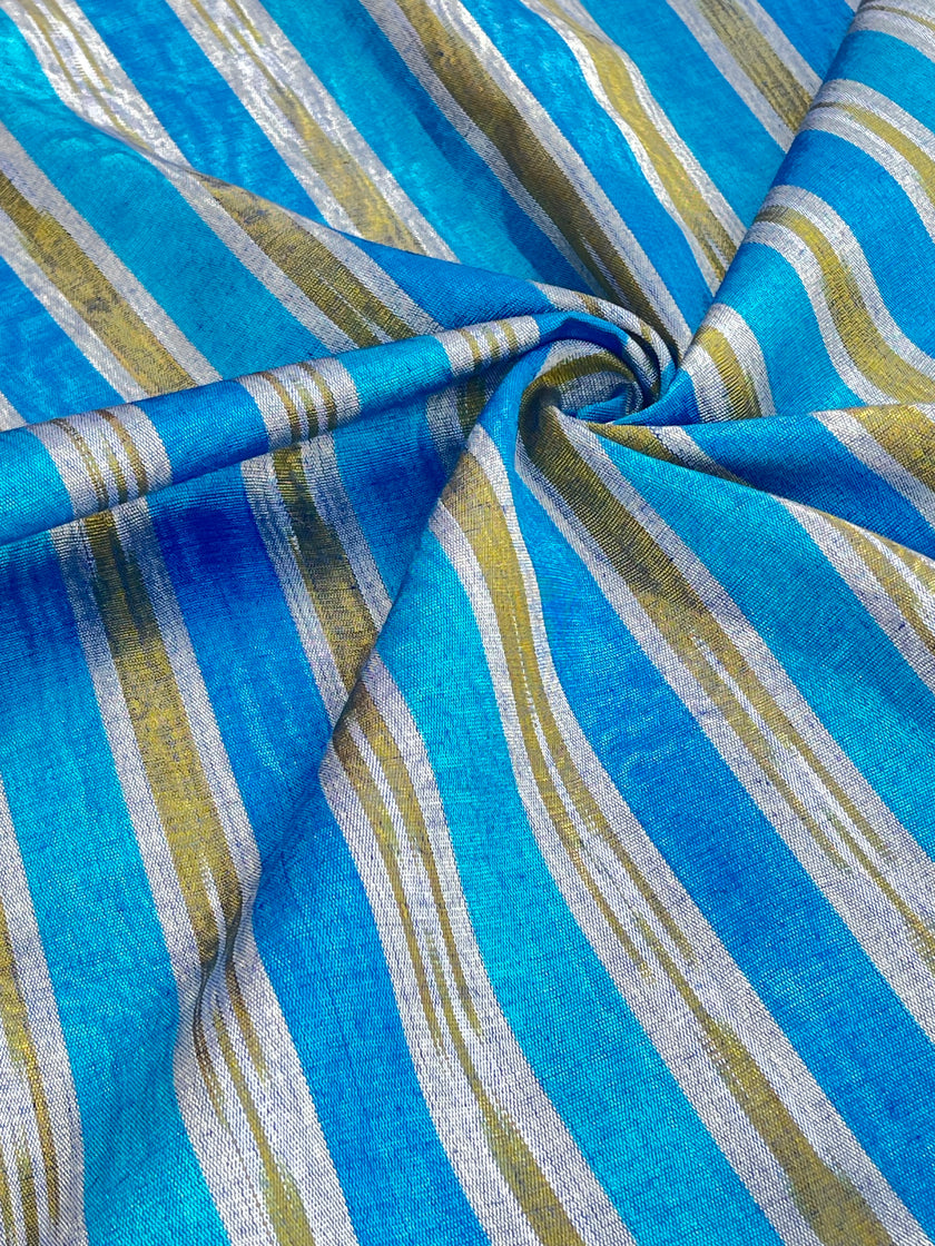 Multi Color Striped Pattern Moiré Fabric By The Yard – Luxurious Silk  For Interior Design & Special Sewing Projects. / 22 inches - 50 cm Width.