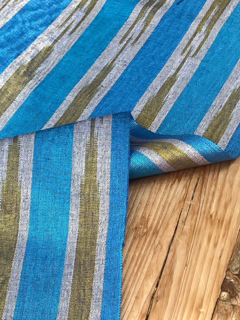 Multi Color Striped Pattern Moiré Fabric By The Yard – Luxurious Silk  For Interior Design & Special Sewing Projects. / 22 inches - 50 cm Width.