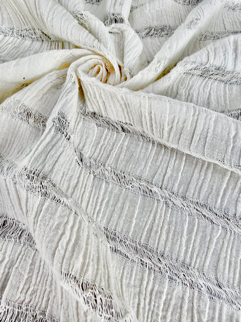 Premium Handwoven Loose Weave Crinkle Cotton Fabric | Resort Wear Textile