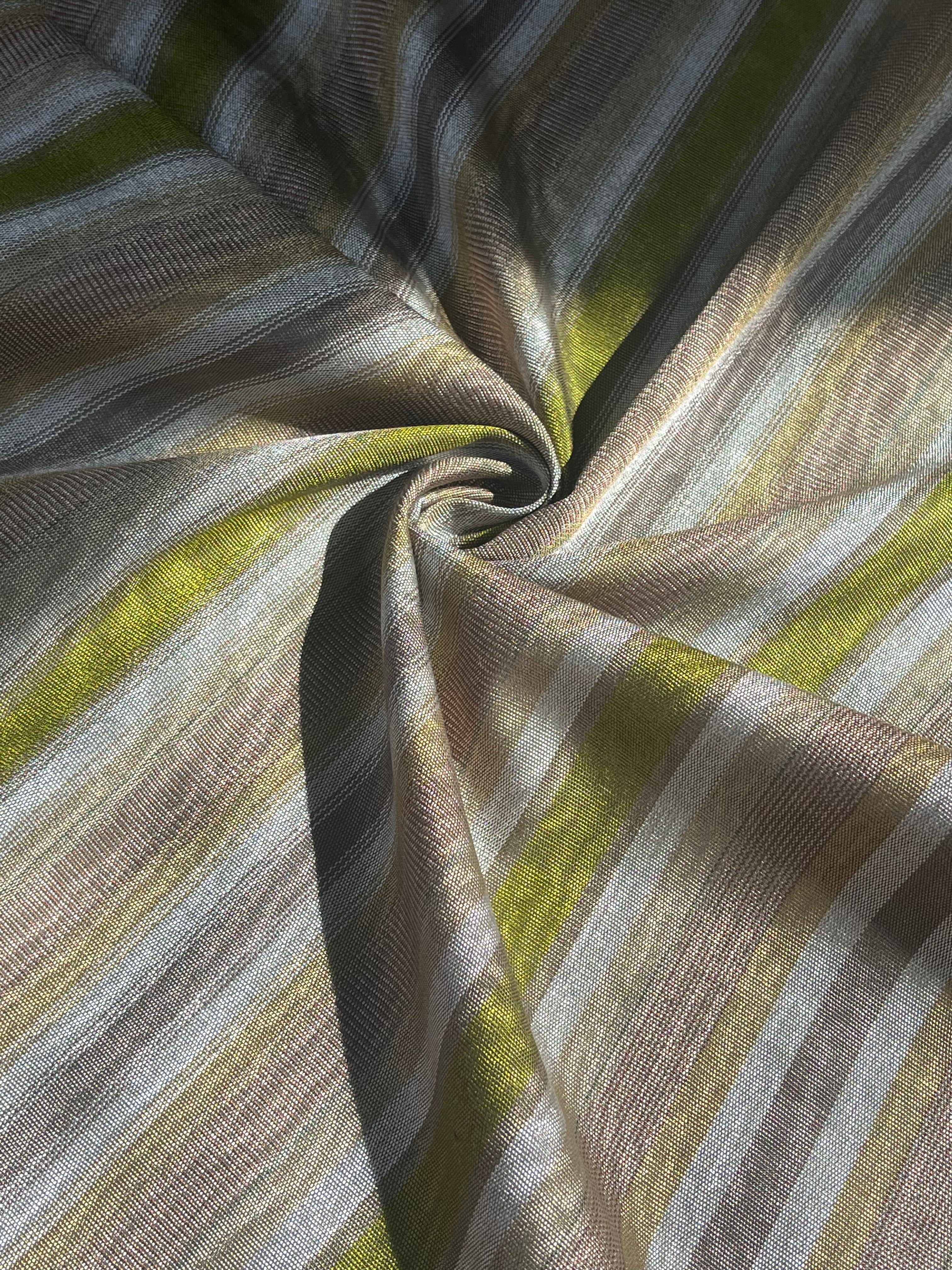 Multi Color Striped Pattern Moiré Fabric By The Yard – Luxurious Silk ...