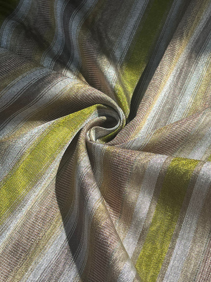 Multi Color Striped Pattern Moiré Fabric By The Yard – Luxurious Silk  For Interior Design & Special Sewing Projects. / 22 inches - 50 cm Width.