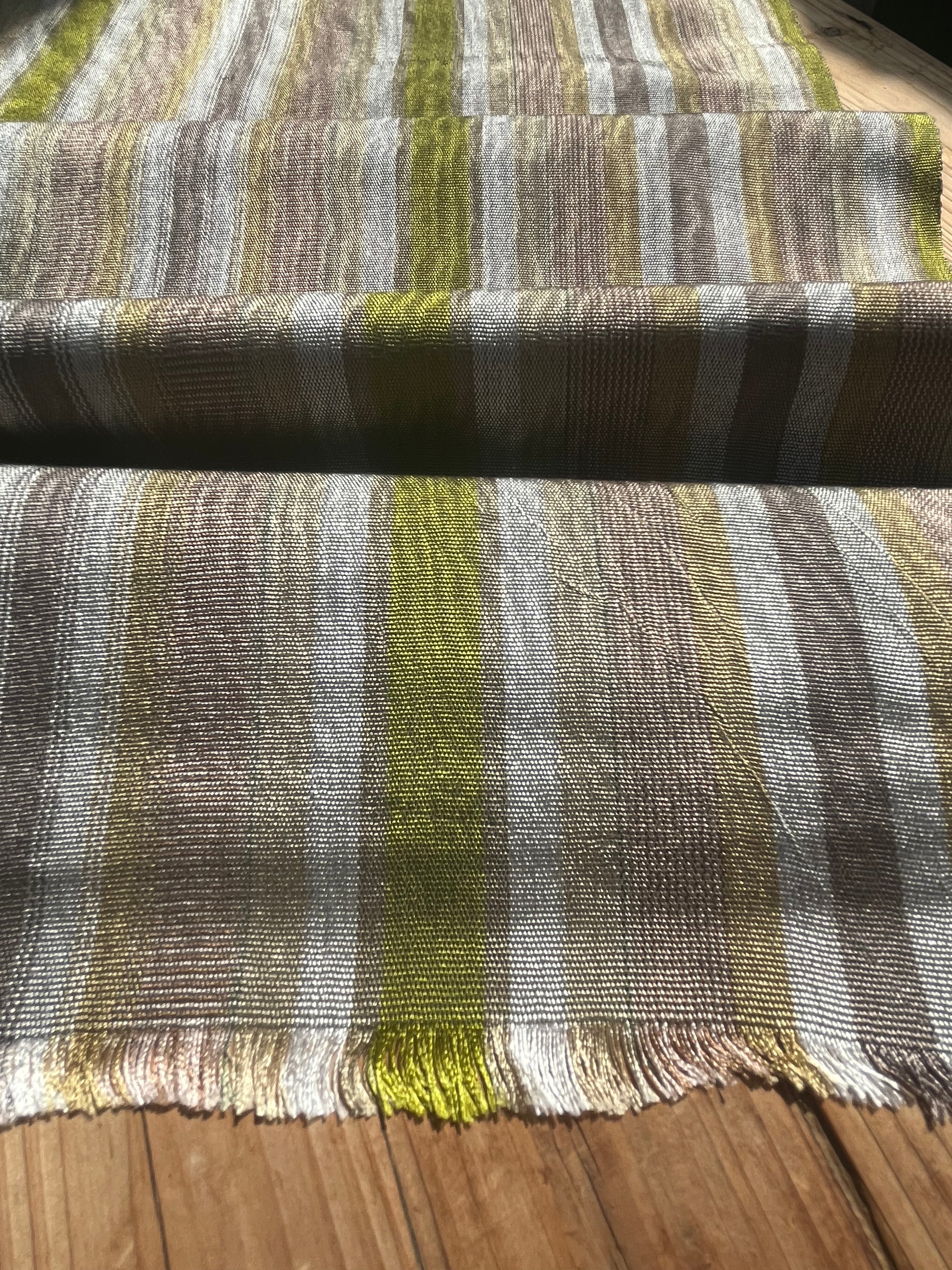 Multi Color Striped Pattern Moiré Fabric By The Yard – Luxurious Silk ...
