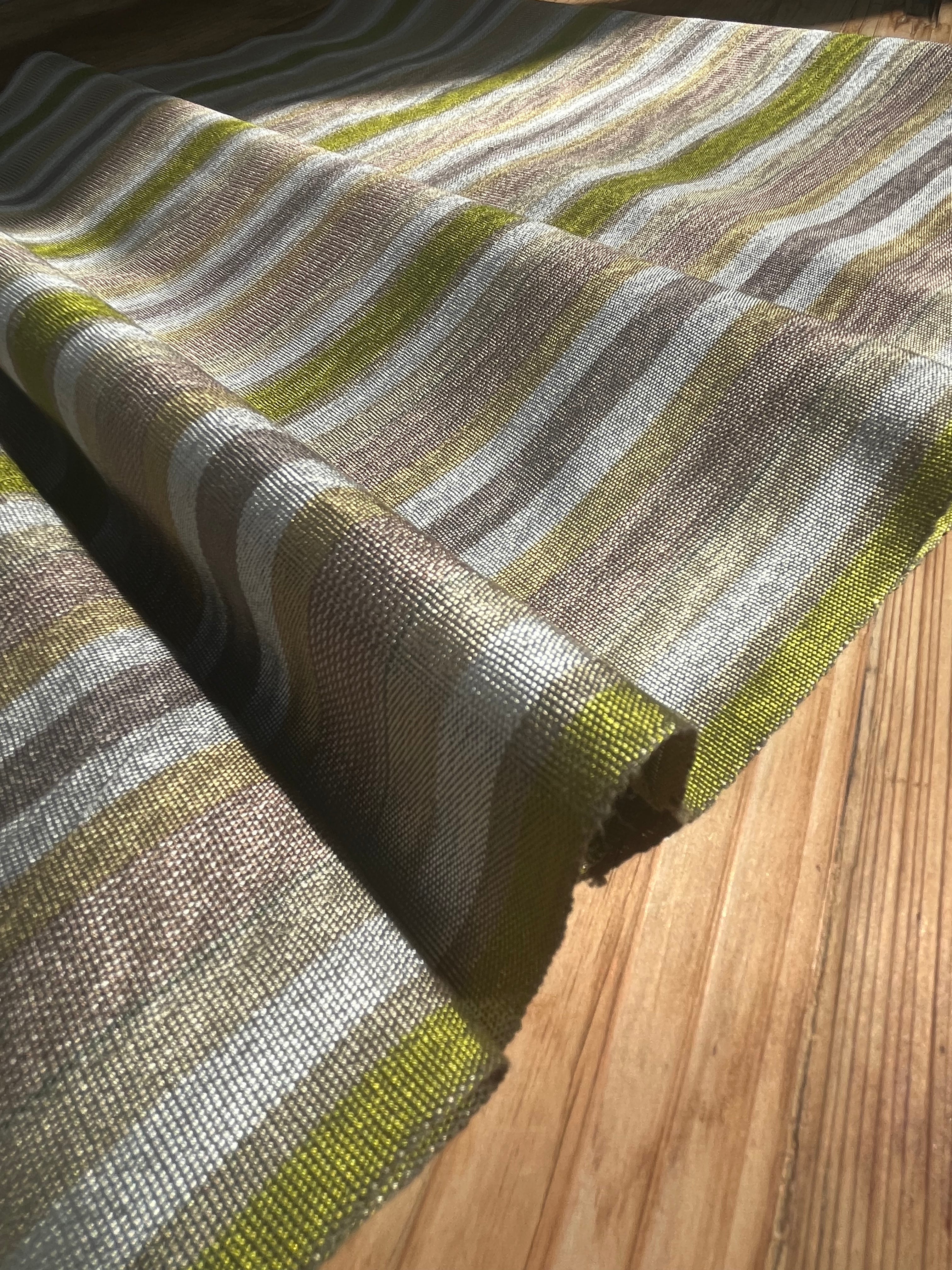 Multi Color Striped Pattern Moiré Fabric By The Yard – Luxurious Silk ...