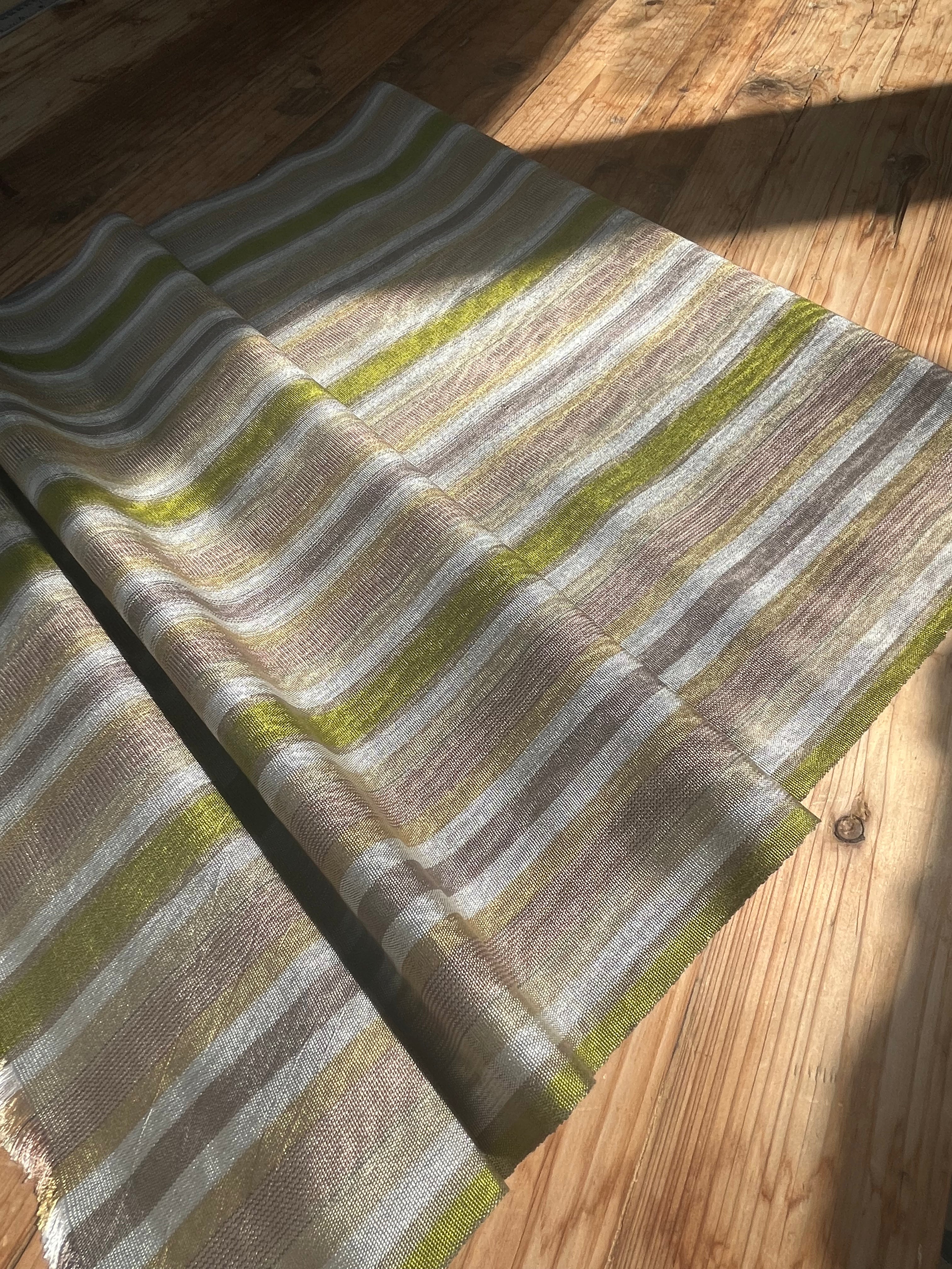 Multi Color Striped Pattern Moiré Fabric By The Yard – Luxurious Silk ...
