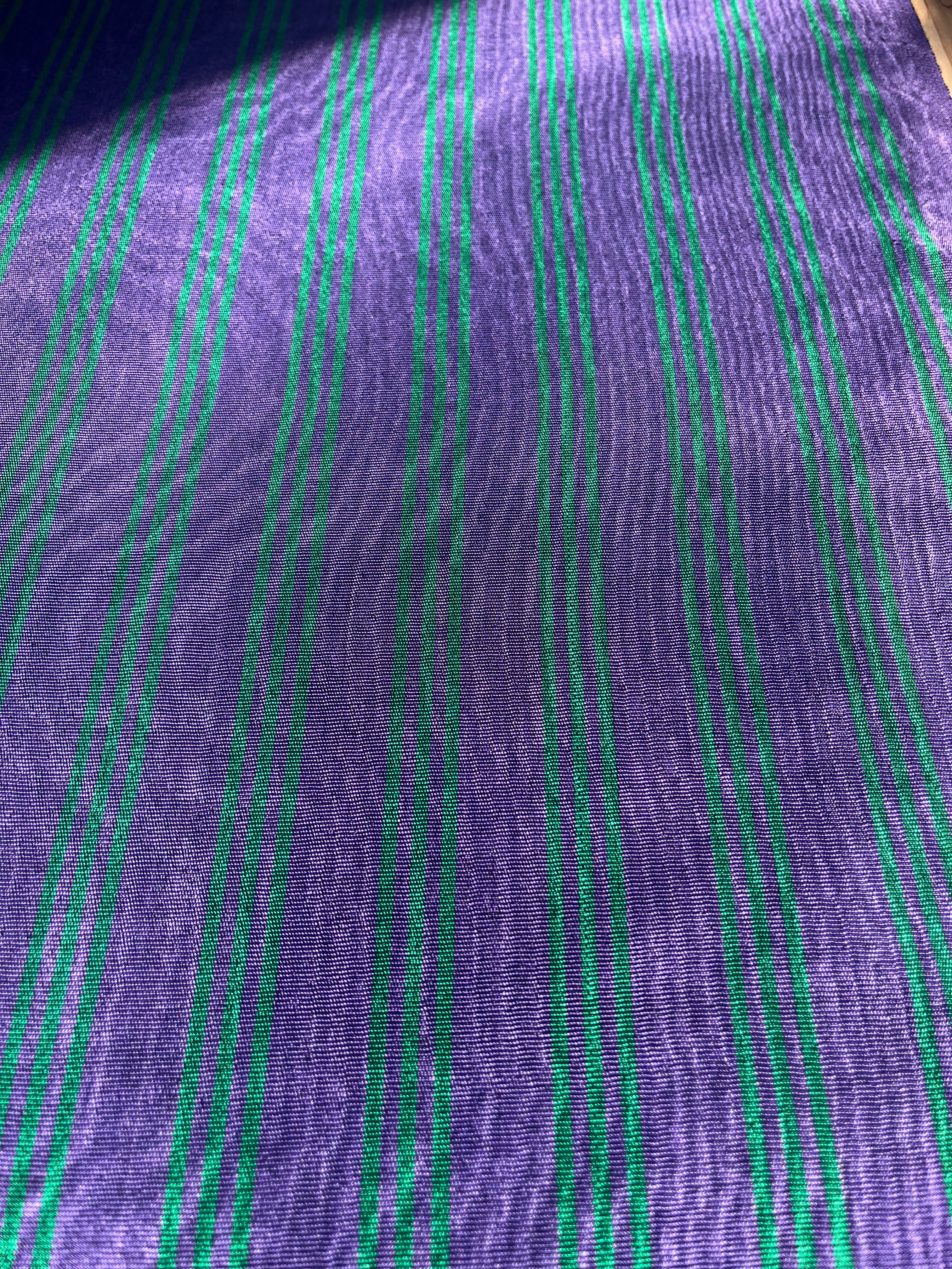 Multi Color Striped Pattern Moiré Fabric By The Yard – Luxurious Silk ...
