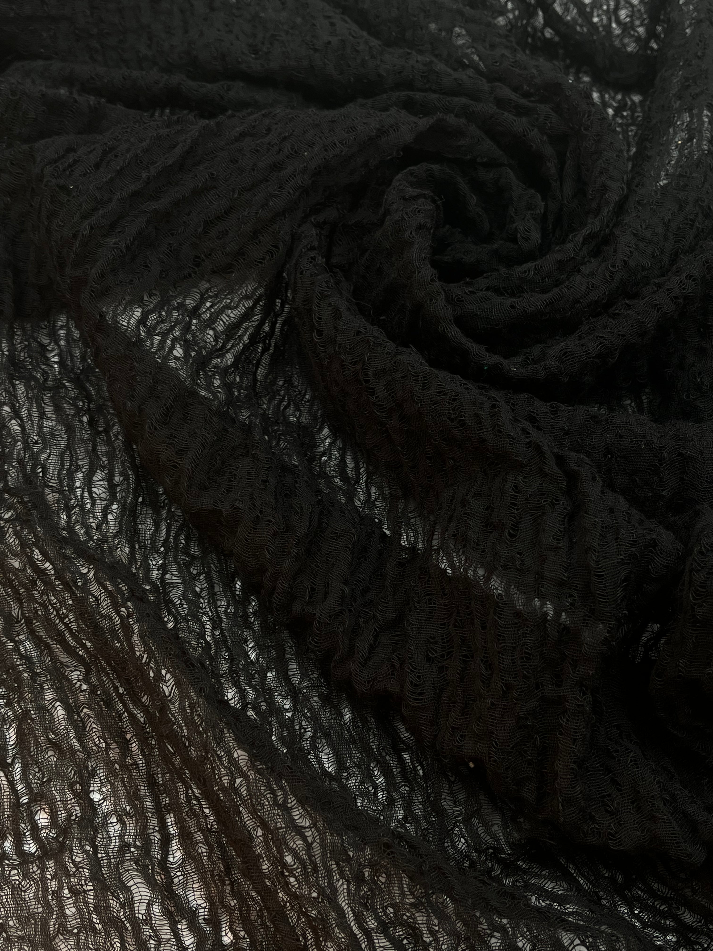 Black Textured Linen Fabric By The Yard Natural Fabrics.