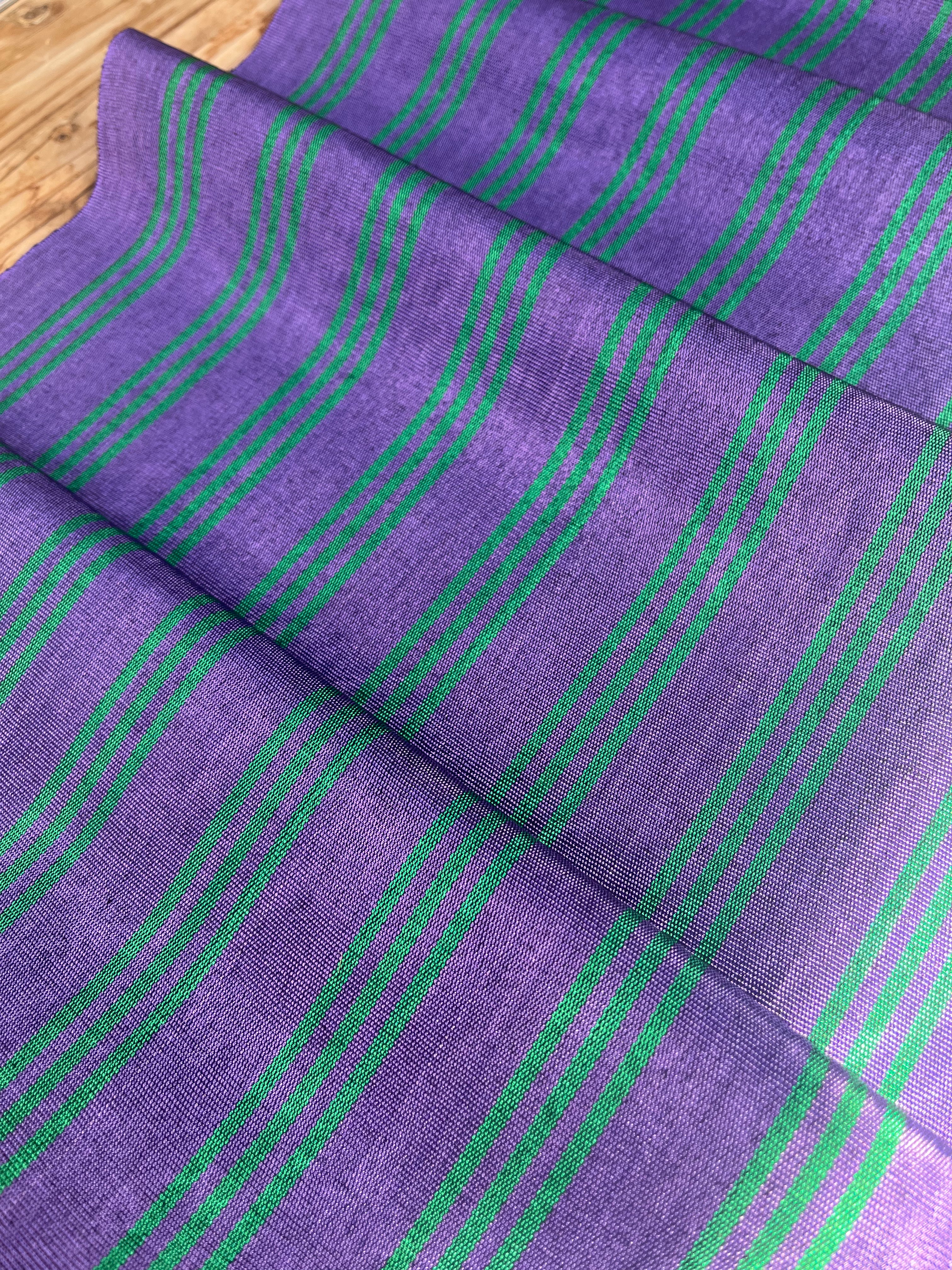 Multi Color Striped Pattern Moiré Fabric By The Yard – Luxurious Silk  For Interior Design & Special Sewing Projects. / 22 inches - 50 cm Width.