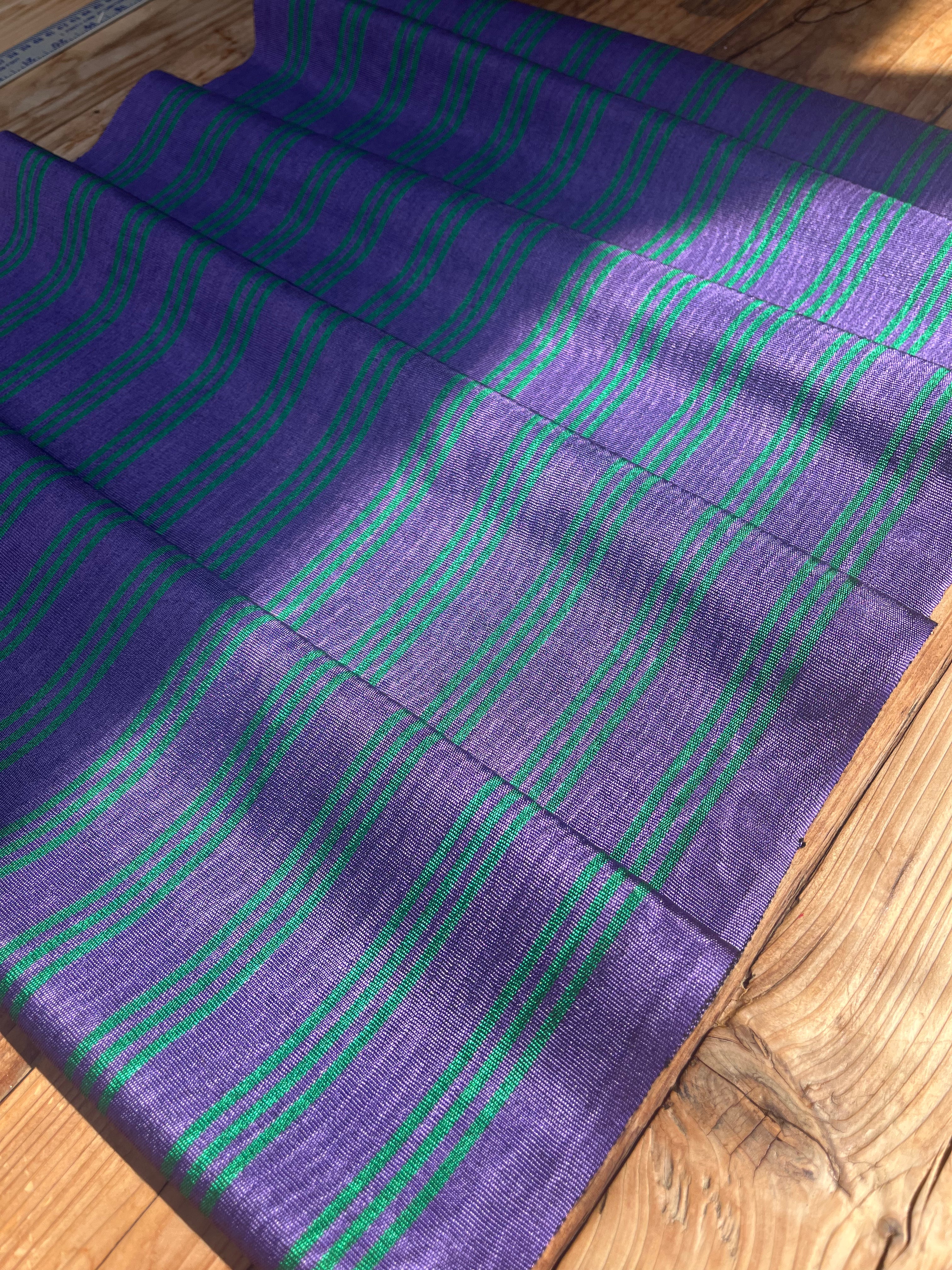 Multi Color Striped Pattern Moiré Fabric By The Yard – Luxurious Silk  For Interior Design & Special Sewing Projects. / 22 inches - 50 cm Width.