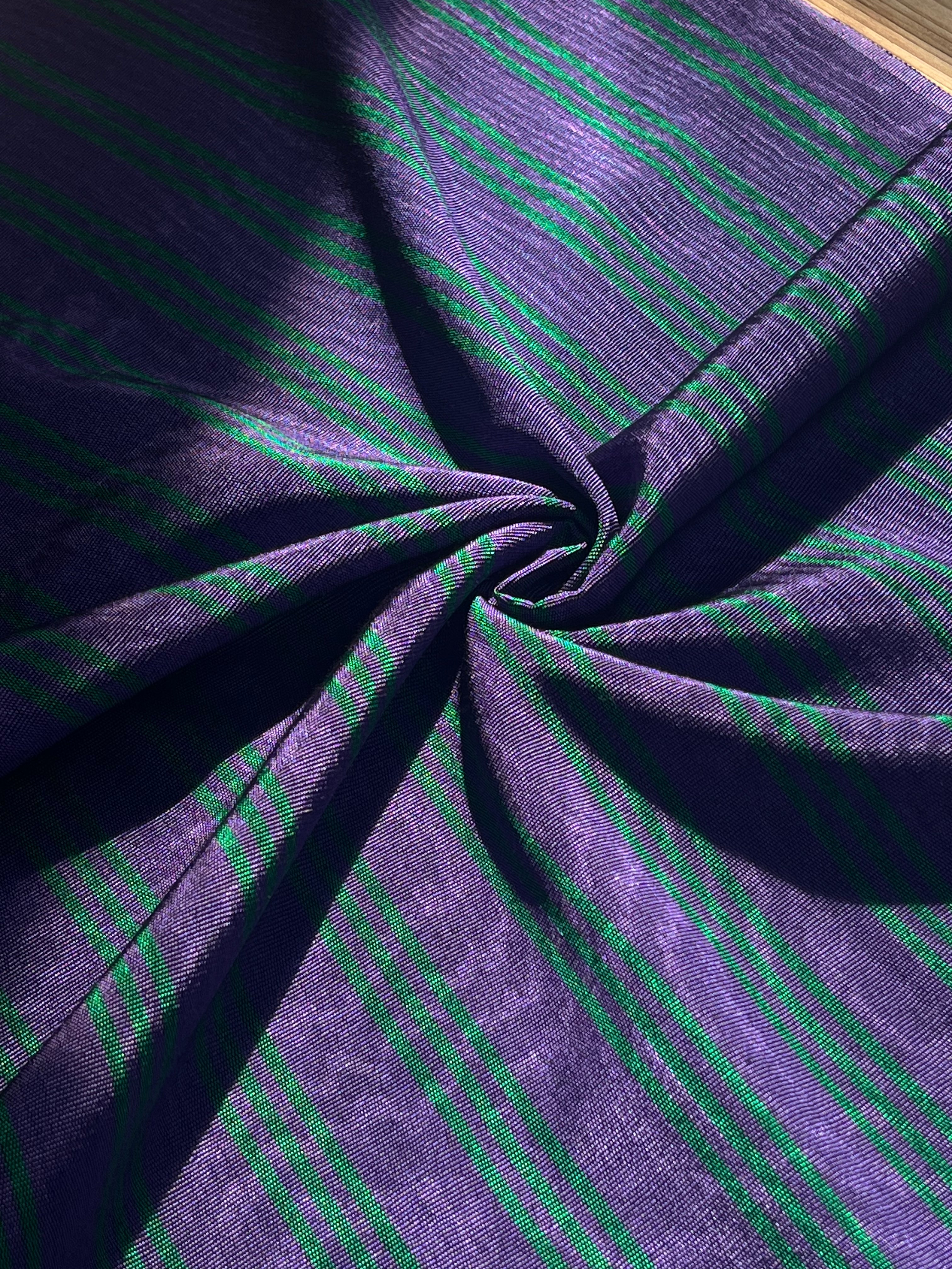 Multi Color Striped Pattern Moiré Fabric By The Yard – Luxurious Silk  For Interior Design & Special Sewing Projects. / 22 inches - 50 cm Width.