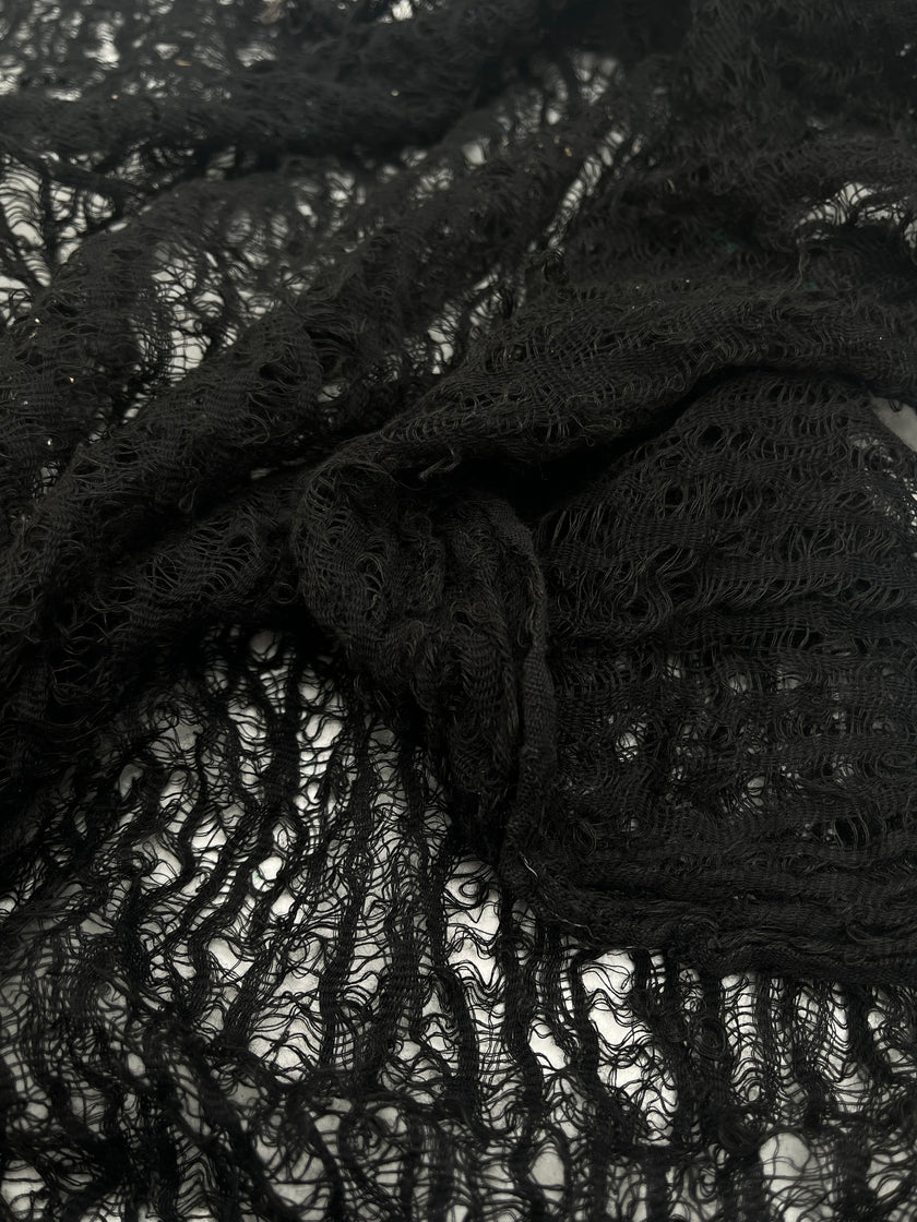 Metre Kare Siyah Keten Kumaş, Organik Pamuklu Kumaş, Dokulu El Dokuma Yarı Şeffaf Doğal Kumaşlar.