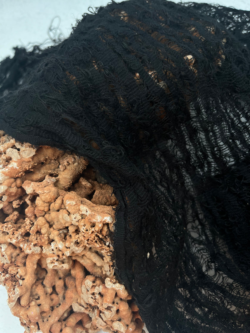 Metre Kare Siyah Keten Kumaş, Organik Pamuklu Kumaş, Dokulu El Dokuma Yarı Şeffaf Doğal Kumaşlar.