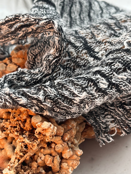 Black White Open Weave Textured Linen Fabric By The Yard Natural Fabrics.