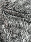 Black White Unique Natural Sheer, Textured Cotton Linen Mix Special Fabrics.