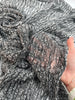 Black White Unique Natural Sheer, Textured Cotton Linen Mix Special Fabrics.