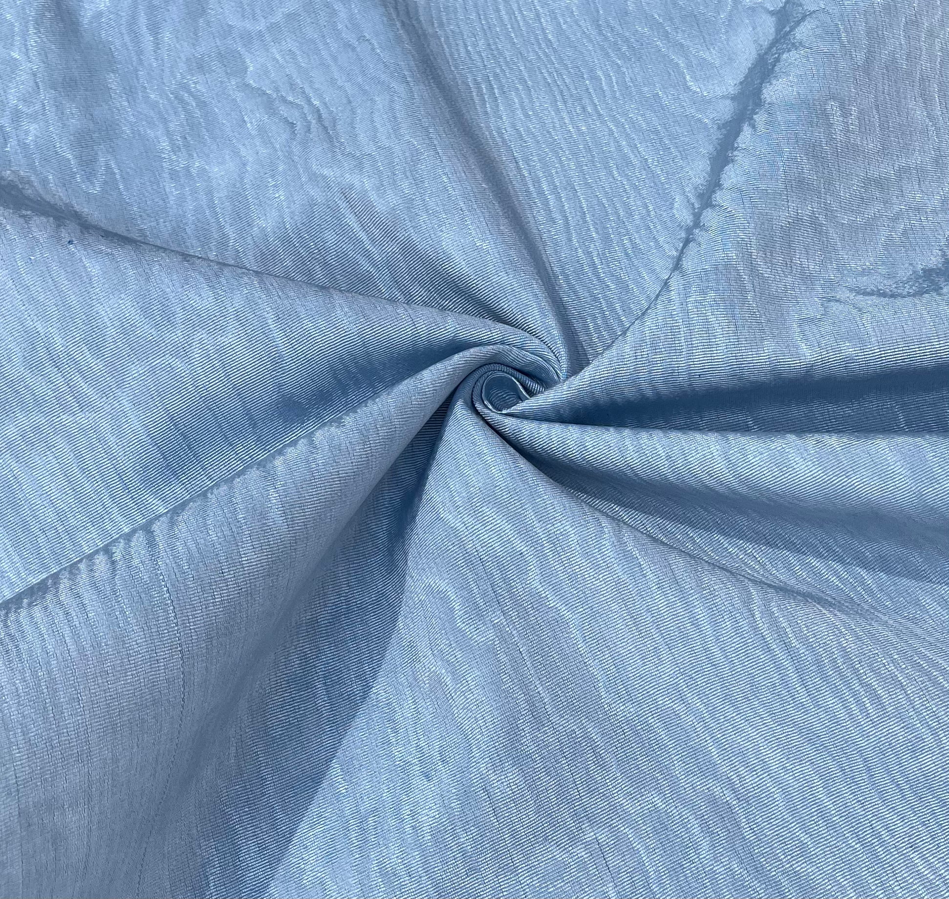 Light Blue Silk Moire Fabric By The Meter.