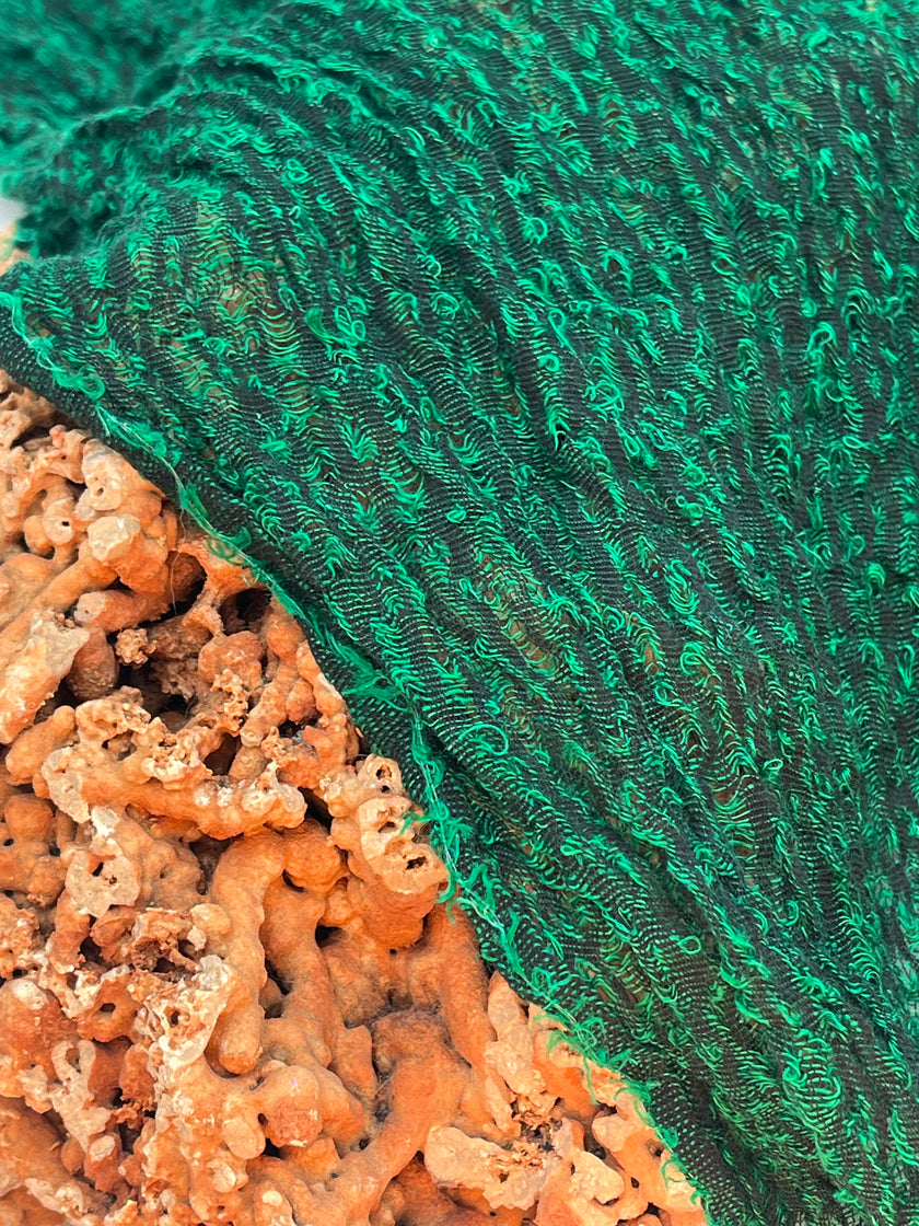 Metre Kare Yeşil Keten Kumaş, Organik Pamuklu Kumaş, Dokulu El Dokuma Yarı Şeffaf Doğal Kumaşlar.