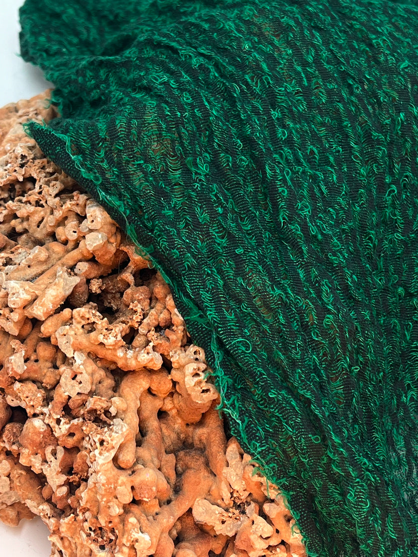 Metre Kare Yeşil Keten Kumaş, Organik Pamuklu Kumaş, Dokulu El Dokuma Yarı Şeffaf Doğal Kumaşlar.