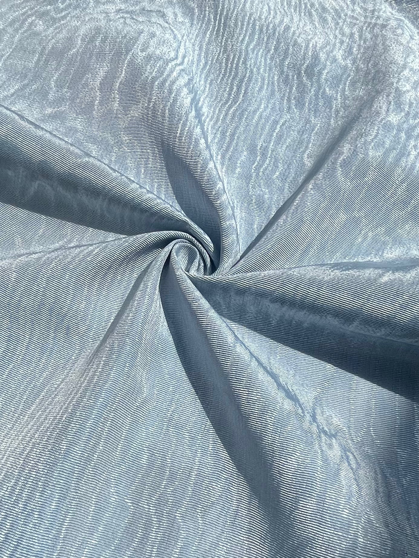 Light Blue Silk Moire Fabric By The Meter.