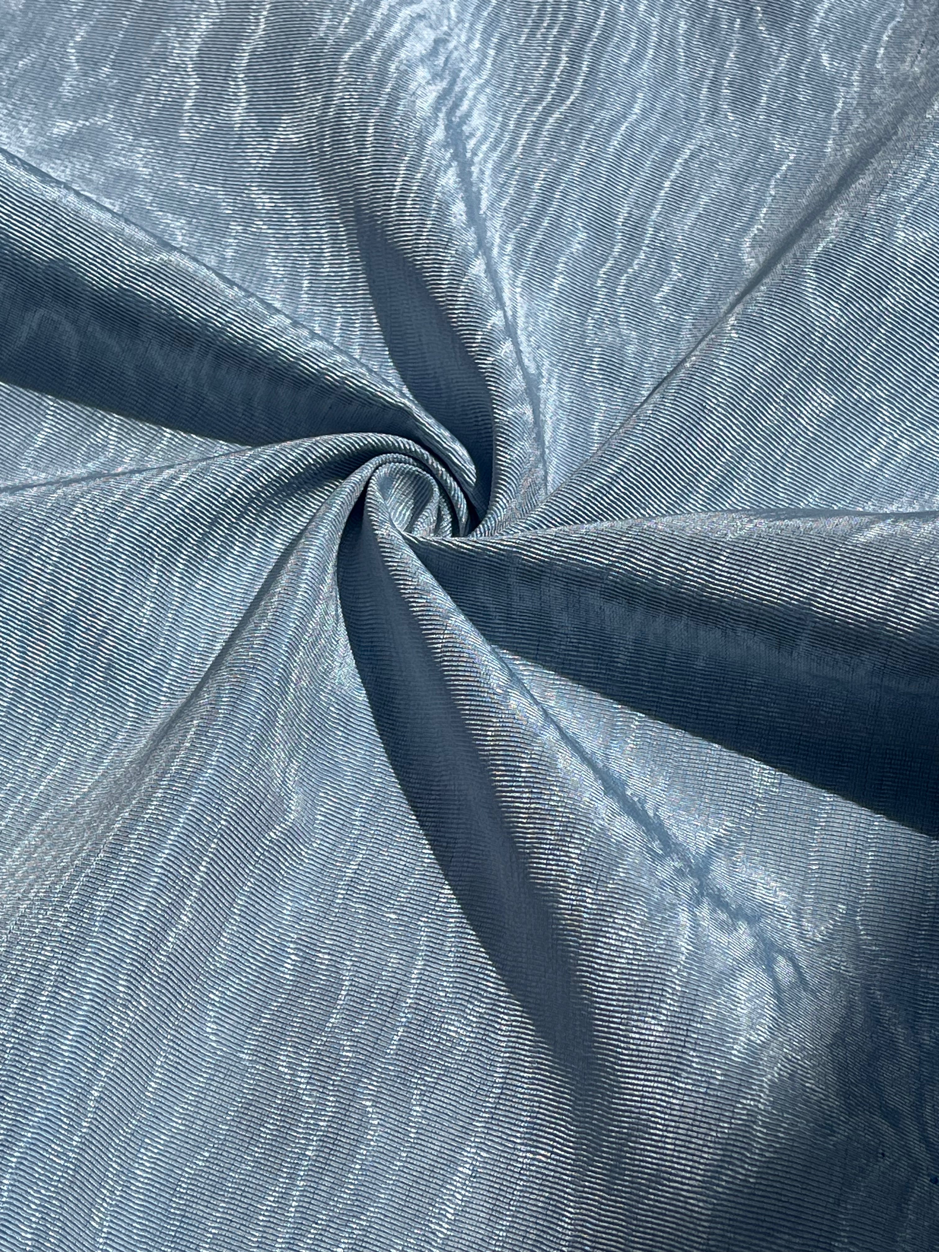 Light Blue Silk Moire Fabric By The Meter.