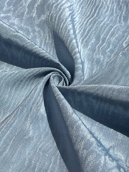 Light Blue Silk Moire Fabric By The Meter.
