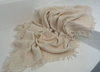 Organic Muslin Baby Blanket – 140x100cm Double Layered, Undyed Cotton, Newborn Swaddle with Fringed Edges – Light Pink, Blue, Sage, Biscuit