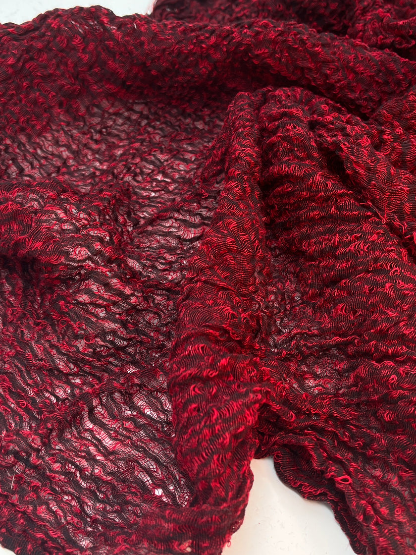 Metre Kare Kırmızı Keten Kumaş, Organik Pamuklu Kumaş, Dokulu El Dokuma Yarı Şeffaf Doğal Kumaşlar.