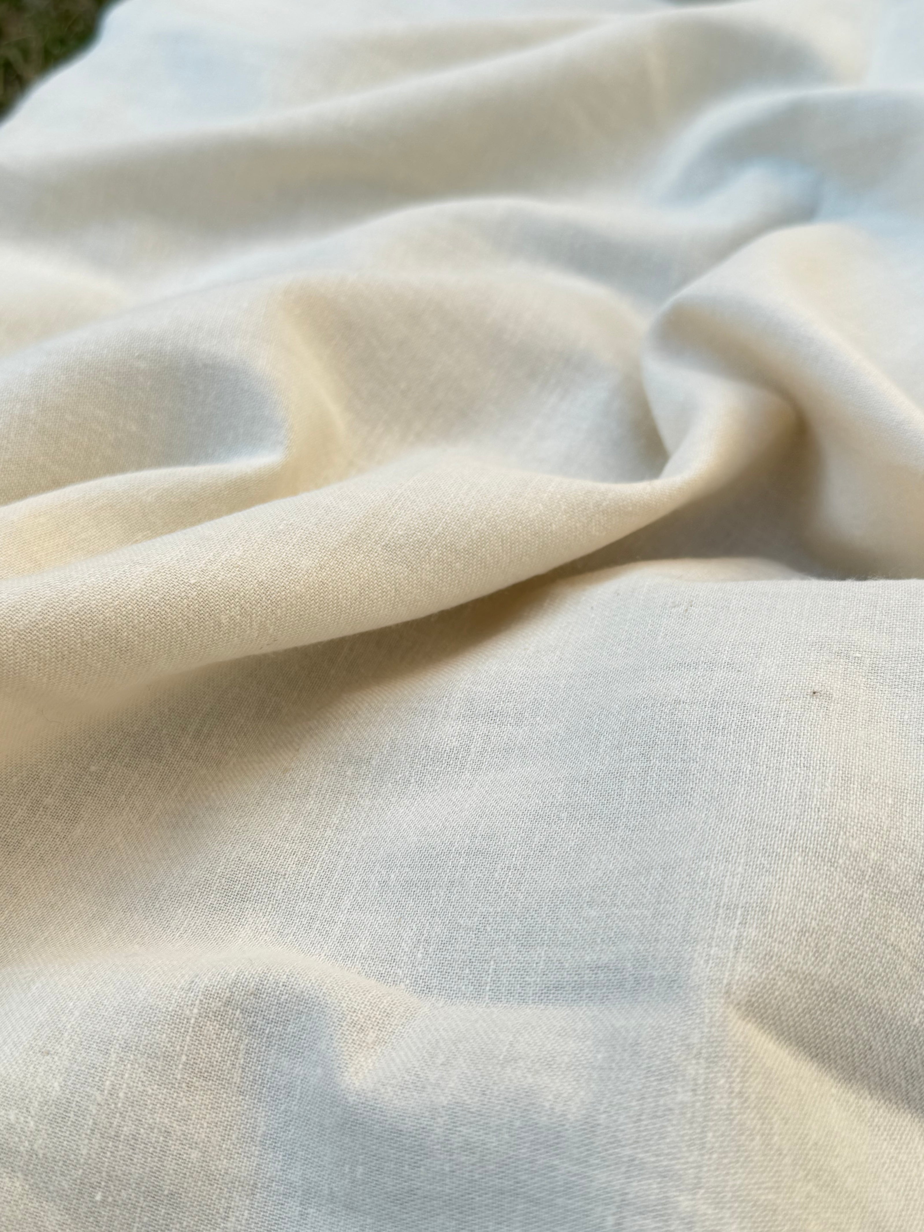 Washed Linen Cotton Fabric by the Yard – Lightweight 50% Linen 50% Cotton Fabric | 145 cm Wide | 6 Natural Colors