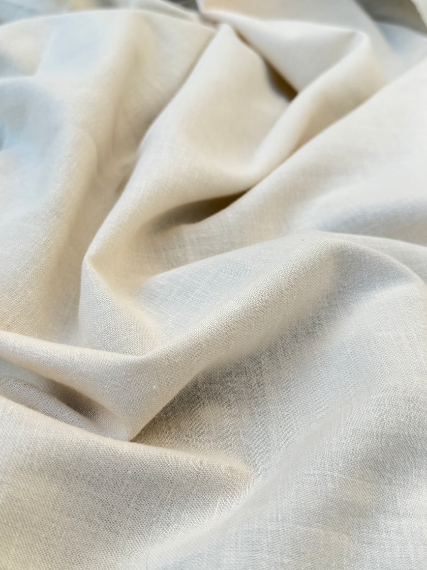 Washed Linen Cotton Fabric by the Yard – Lightweight 50% Linen 50% Cotton Fabric | 145 cm Wide | 6 Natural Colors